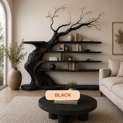 Live Edge Wood Tree Bookshelf
