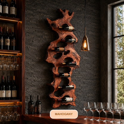Floating Live Edge Wine Rack