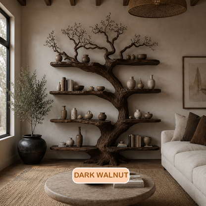 Botanical Inspired Wooden Tree Bookshelf
