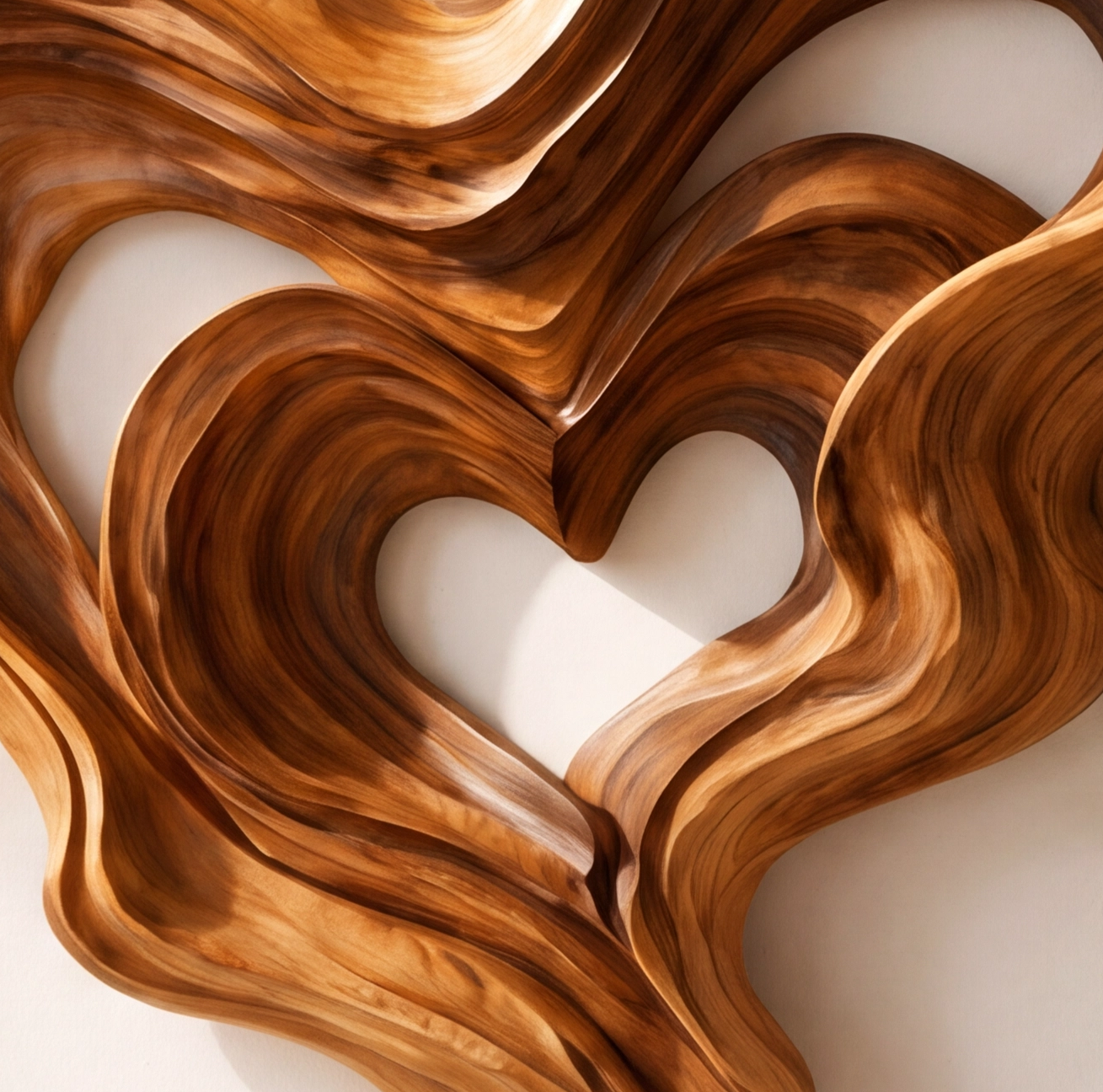 Abstract Wooden Heart Wall Art Sculpture