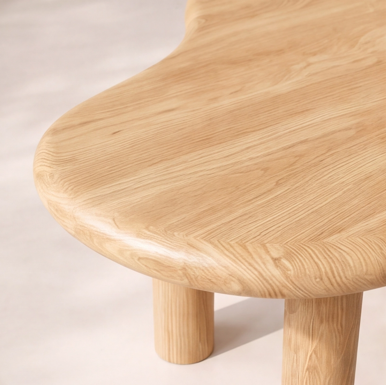 Solid Red Oak Organic Coffee Table