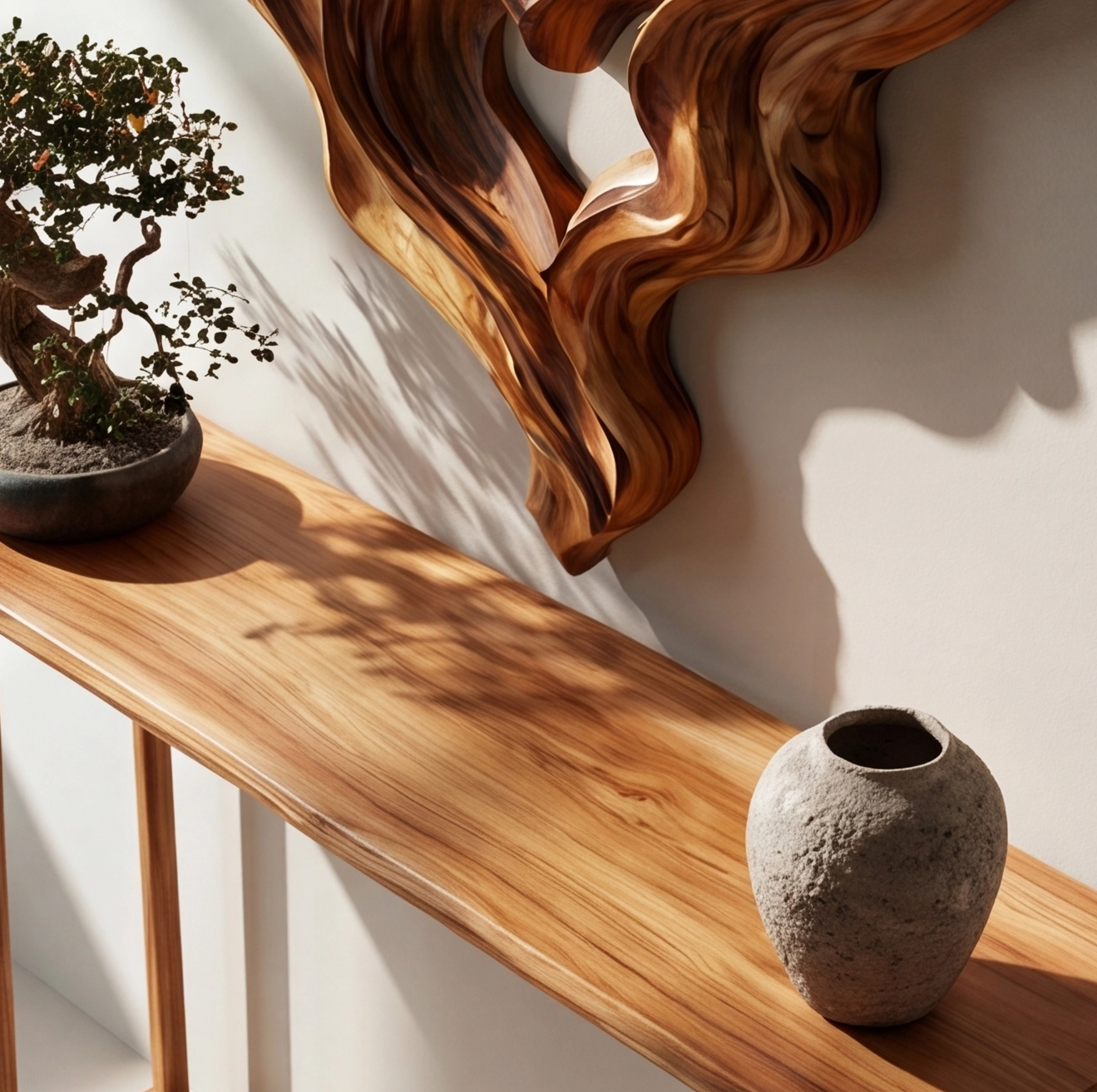 Abstract Wooden Heart Wall Art Sculpture