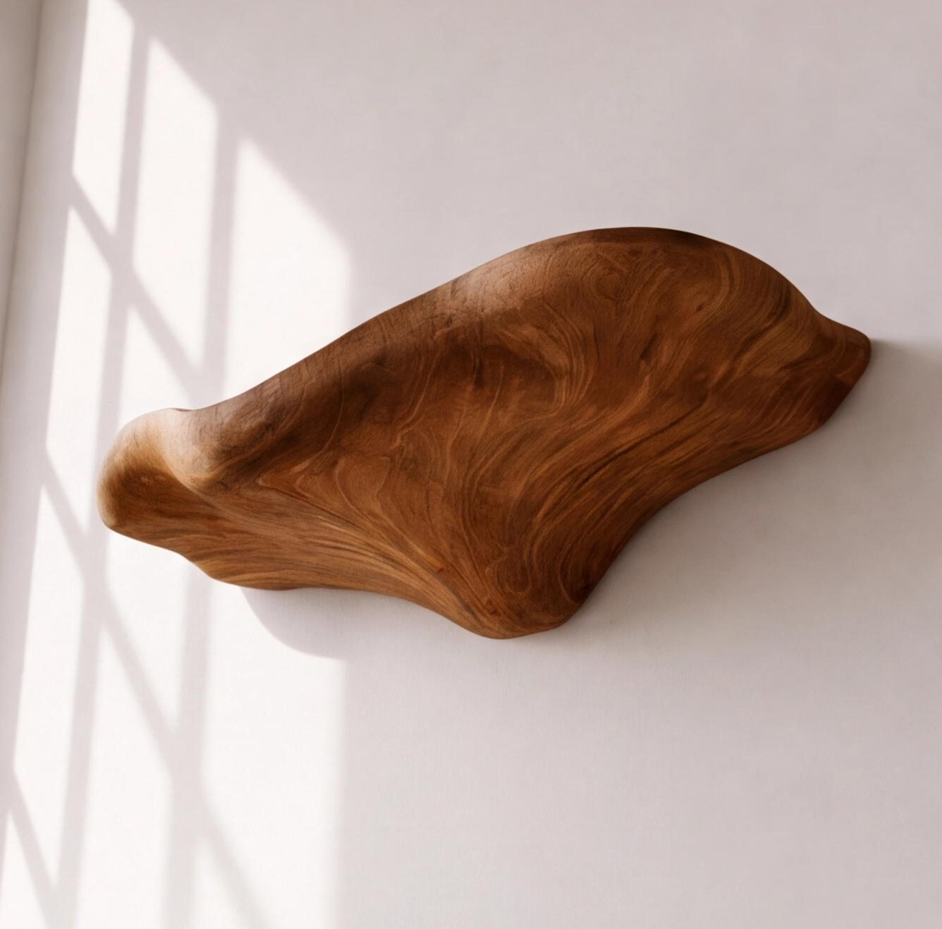 Minimalist Floating Wood Mushroom Shelf