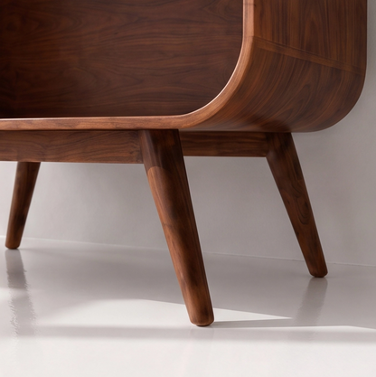 Rustic Solid Wood Record Player Stand