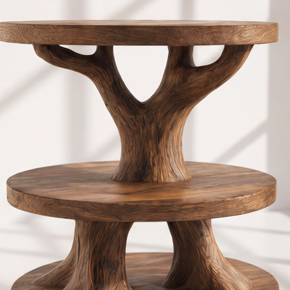 Mid-Century Round Vinyl Record Player Stand