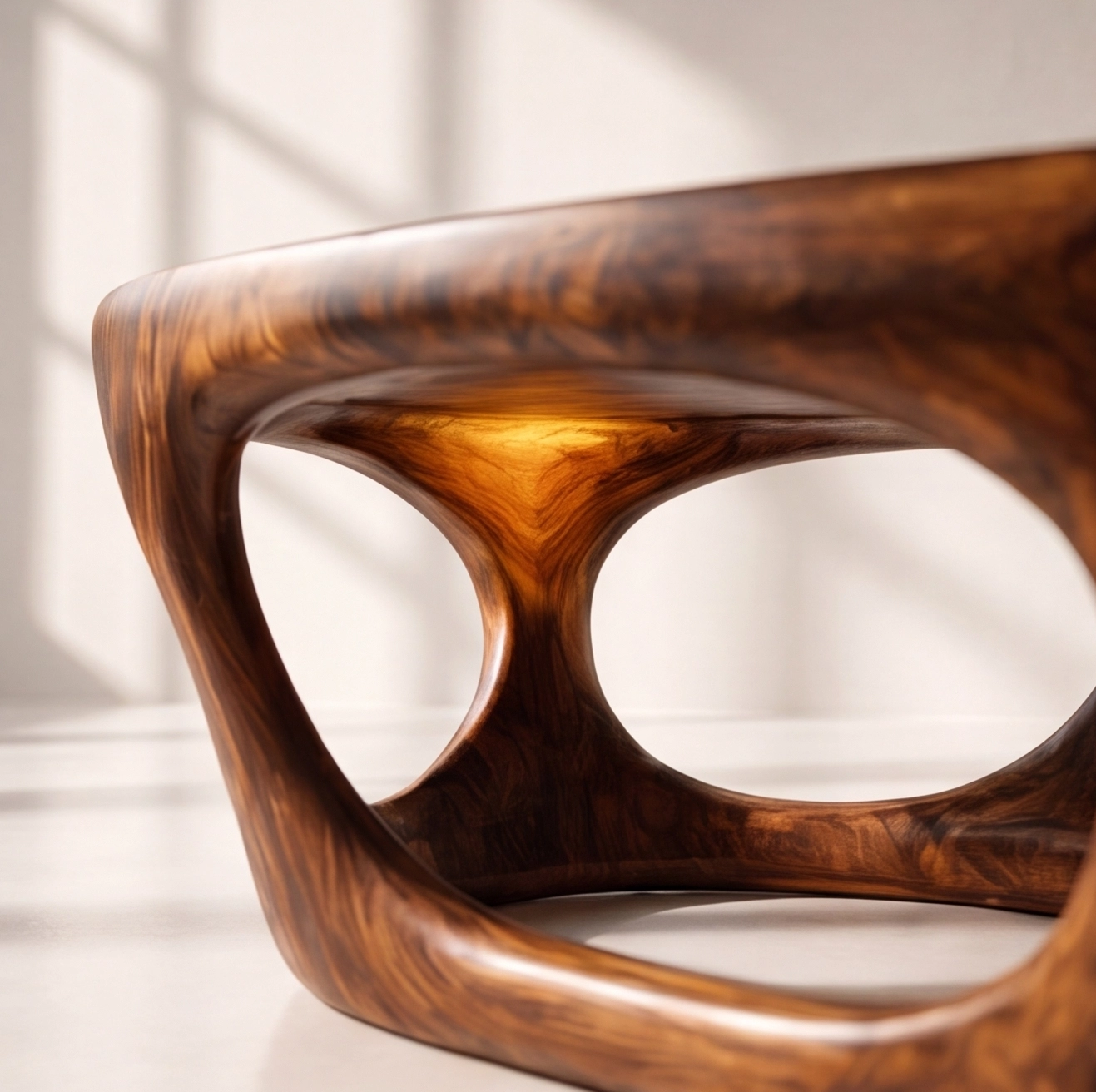 Biophilic Modern Sculptural Wood Coffee Table