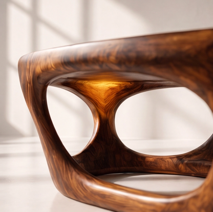 Biophilic Modern Sculptural Wood Coffee Table