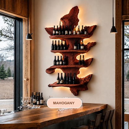 Wall Mounted Live Edge Wine Rack