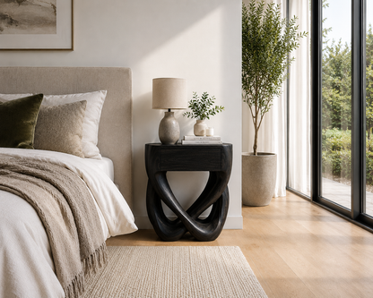 Organic Modern Wood Minimalist Nightstand