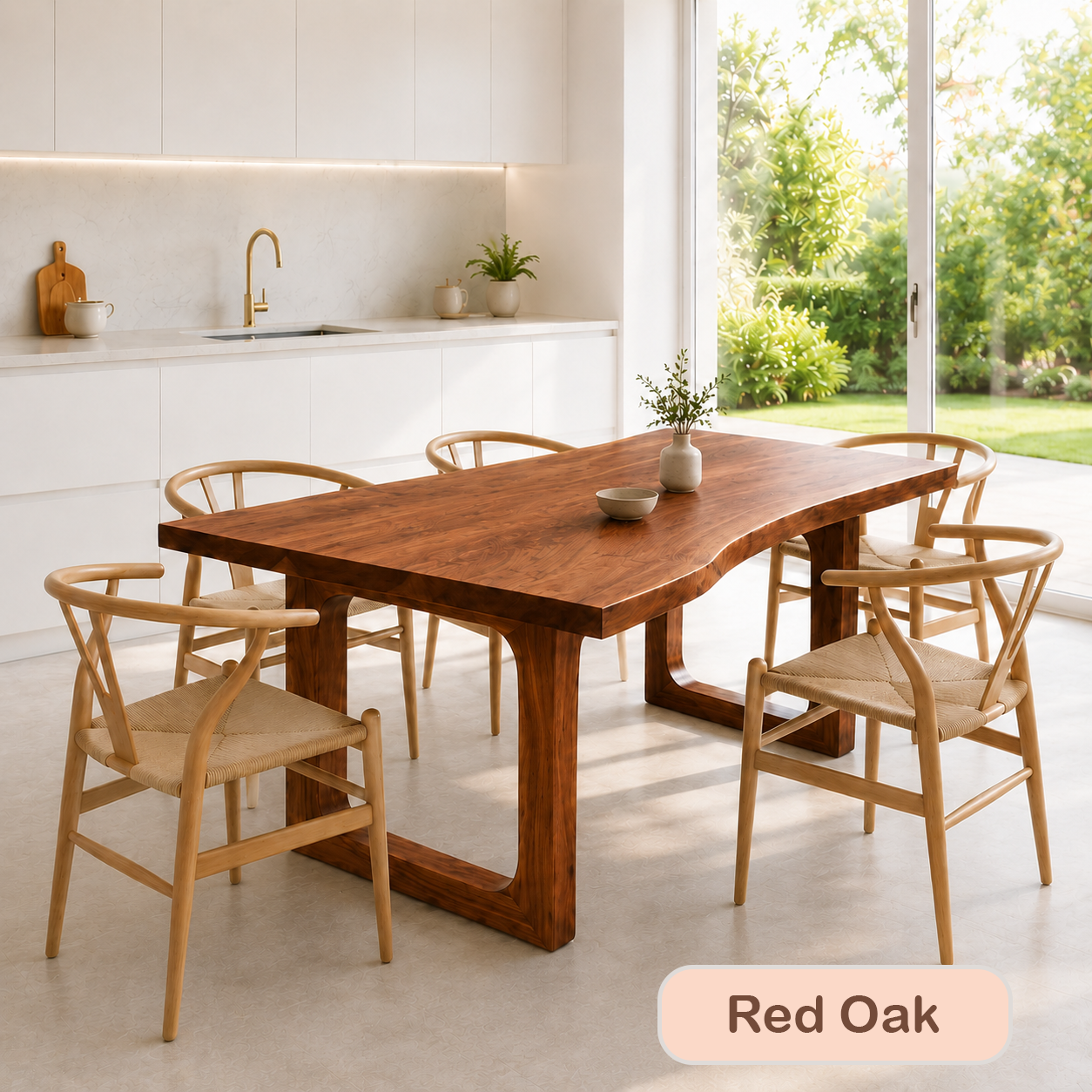 Modern Walnut Live Edge Wood Desk