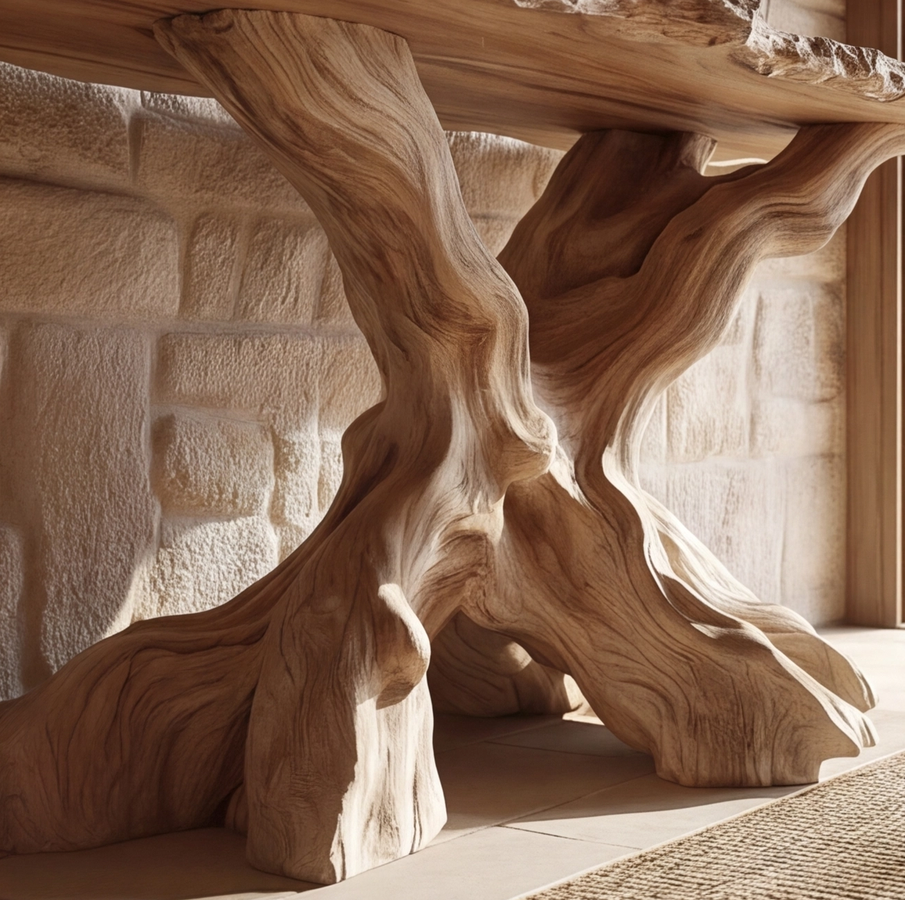 Rustic Live Edge Console Table