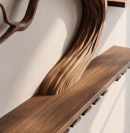 Wall Mounted Solid Wood Tree Wine Rack