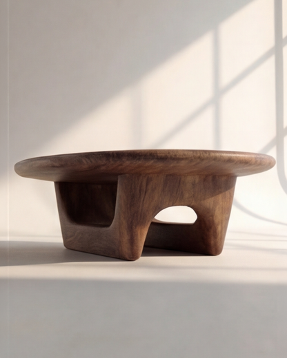 Solid Wood Round Low Coffee Table