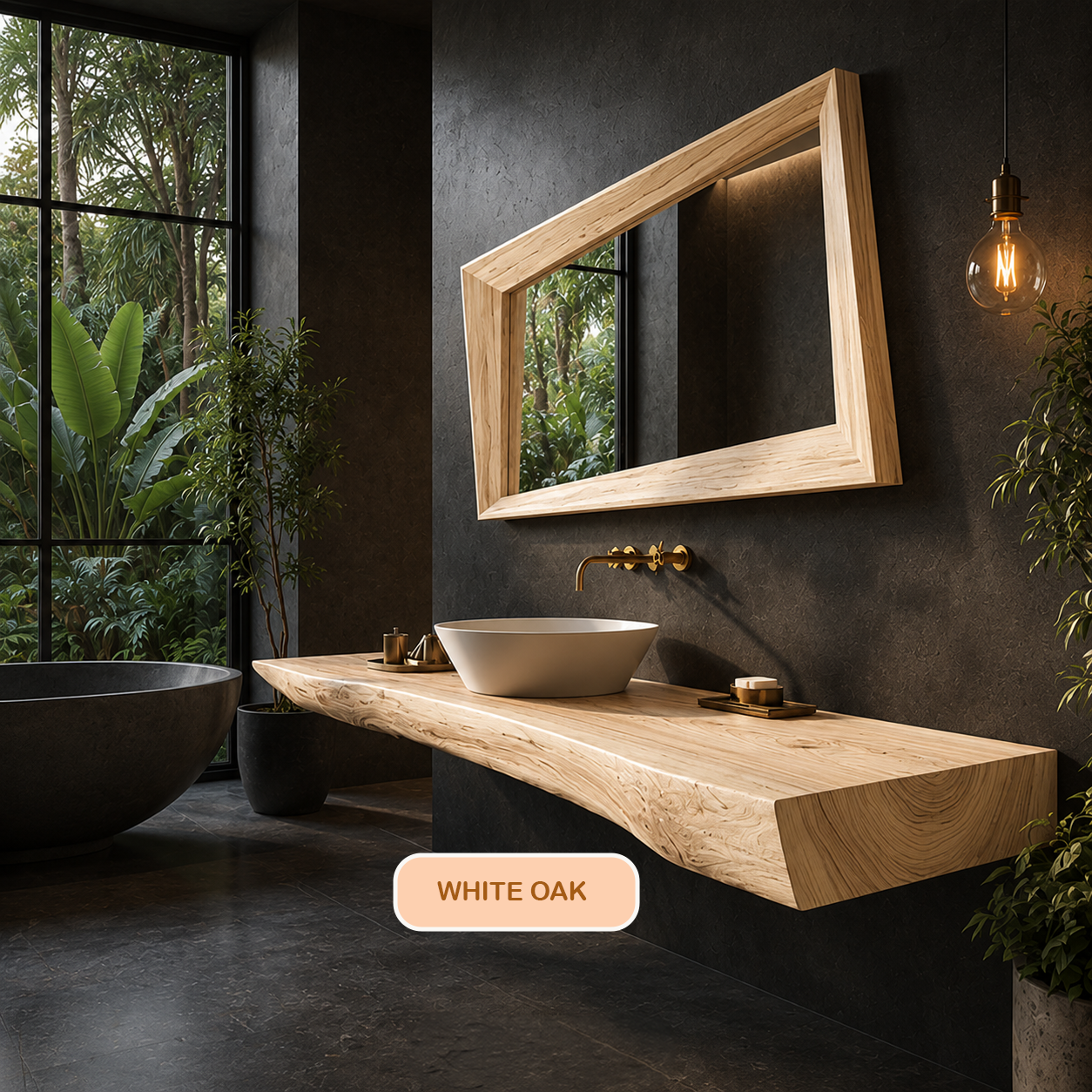 Floating Modern Rustic Wood Bathroom Vanity
