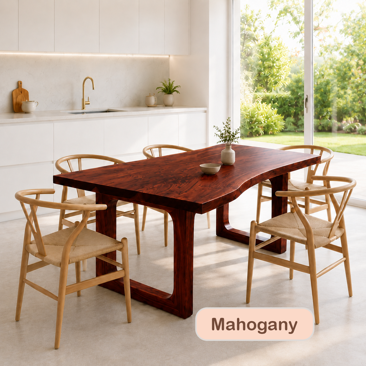 Modern Walnut Live Edge Wood Desk