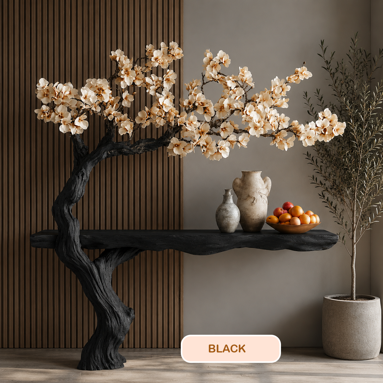 Artistic Wood Tree Shape Console Table