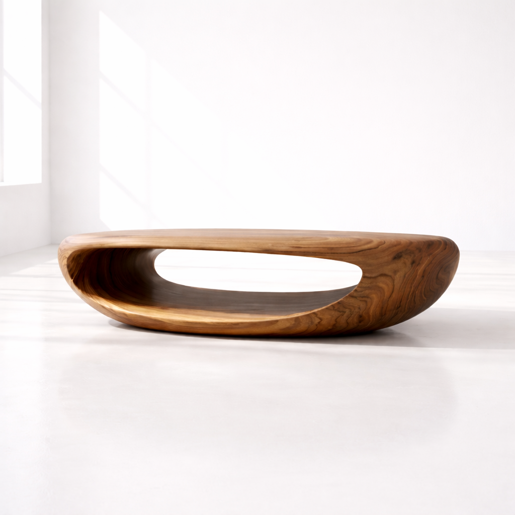 Organic Modern Oval Wood Coffee Table