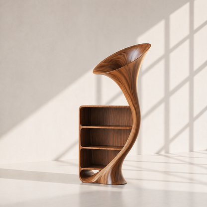 Modern Sculptural Record Player Stand