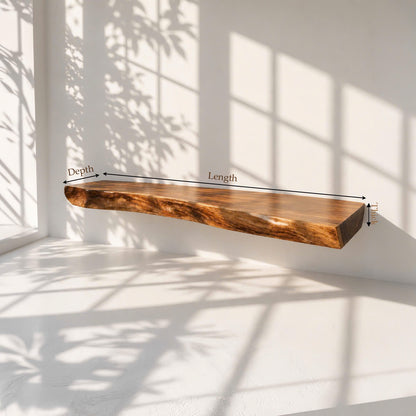 Live Edge Solid Wood Floating Bathroom Vanity