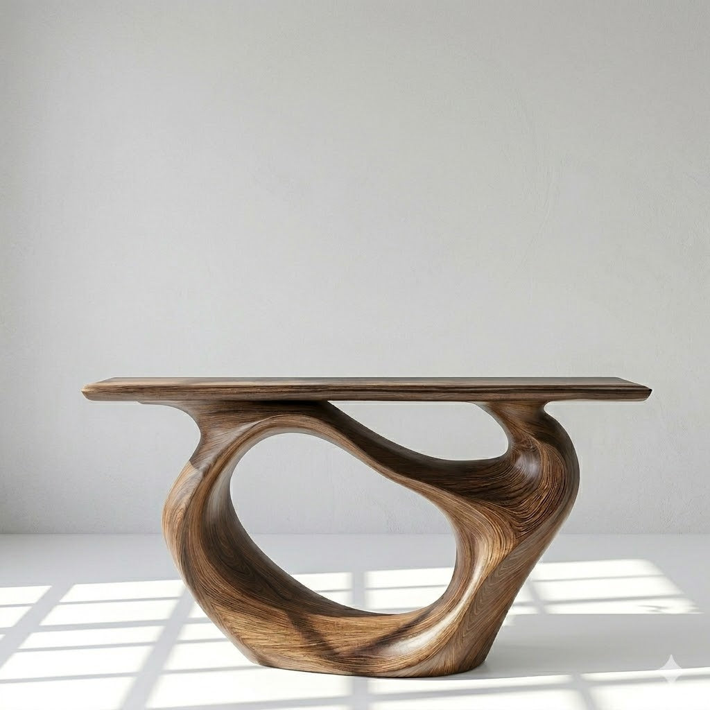 Organic Modern Solid Wood Console Table
