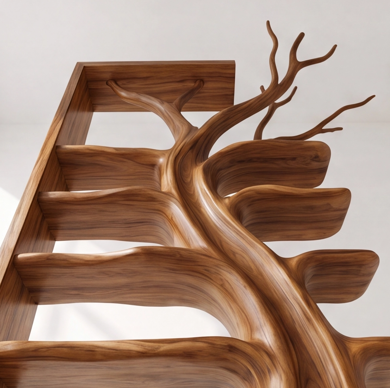 Solid Wood Bookcase Room Divider
