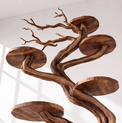 Tabletop Natural Wood Tree Branch Bird Stand