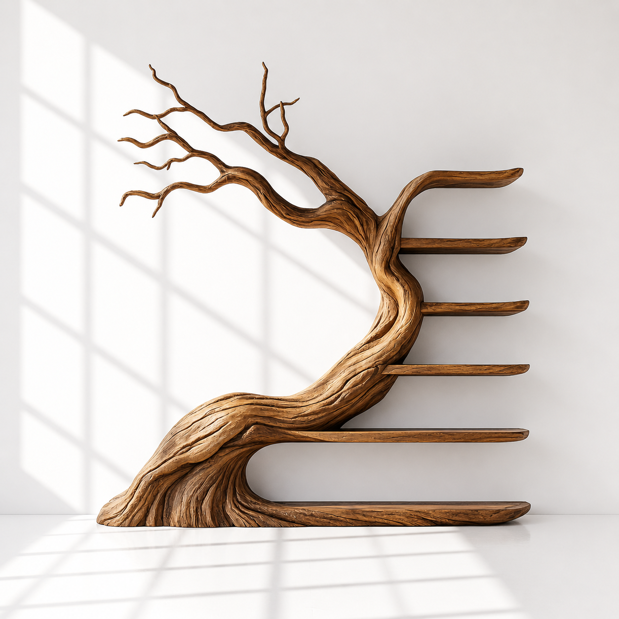 Nature Inspired Wooden Tree Bookshelf