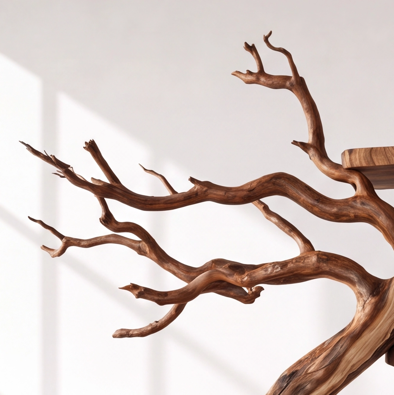 Tabletop Natural Wood Tree Branch Bird Stand
