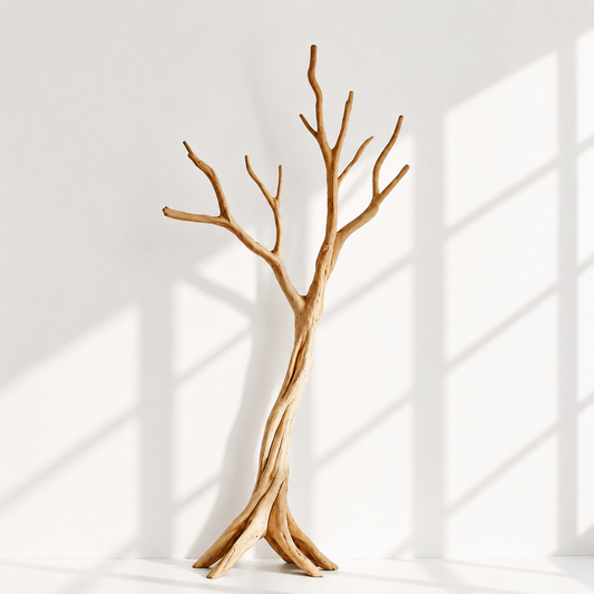 Natural Wood Tree Branch Coat Rack