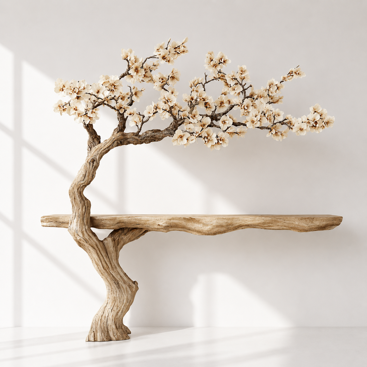 Artistic Wood Tree Shape Console Table