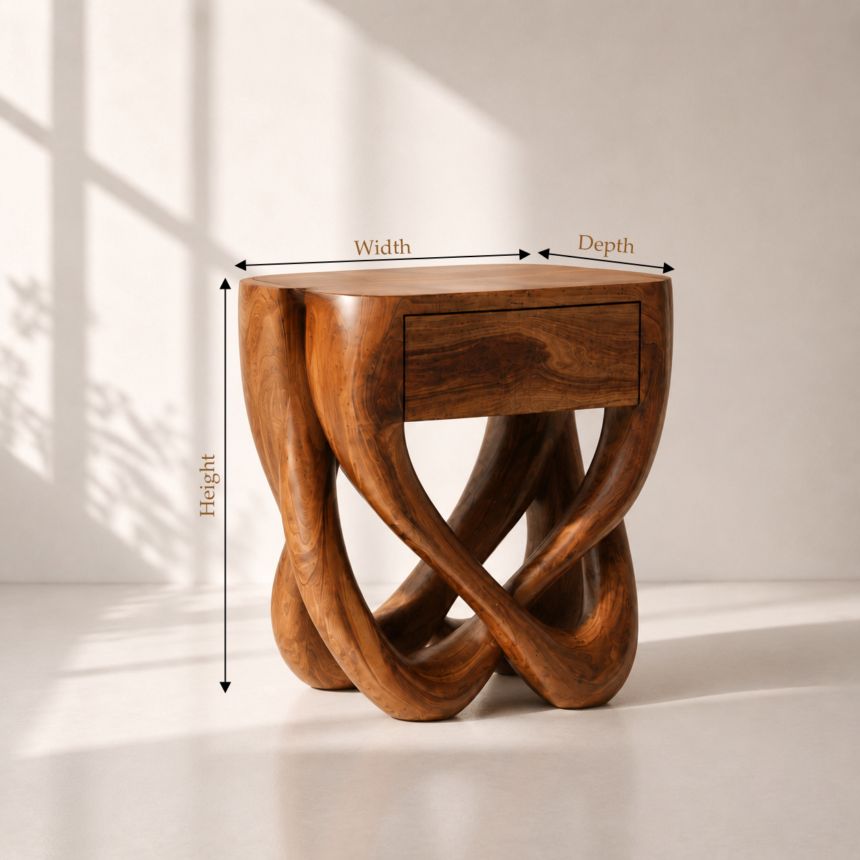 Organic Modern Wood Minimalist Nightstand