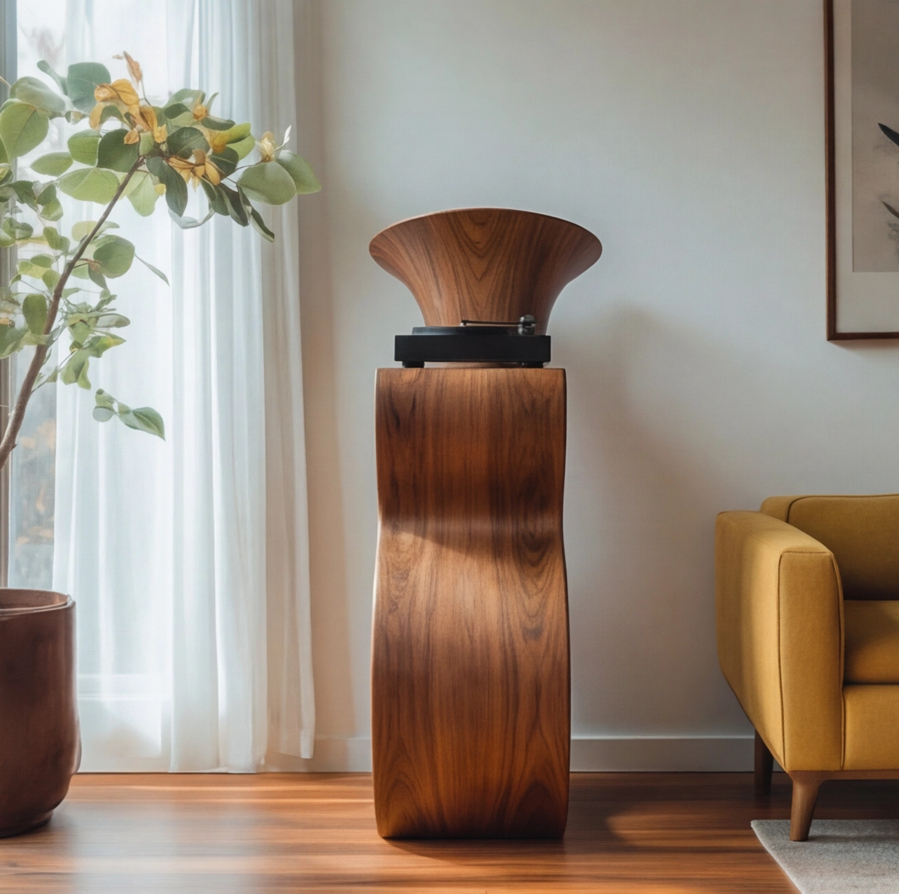 Organic Modern Record Player Stand