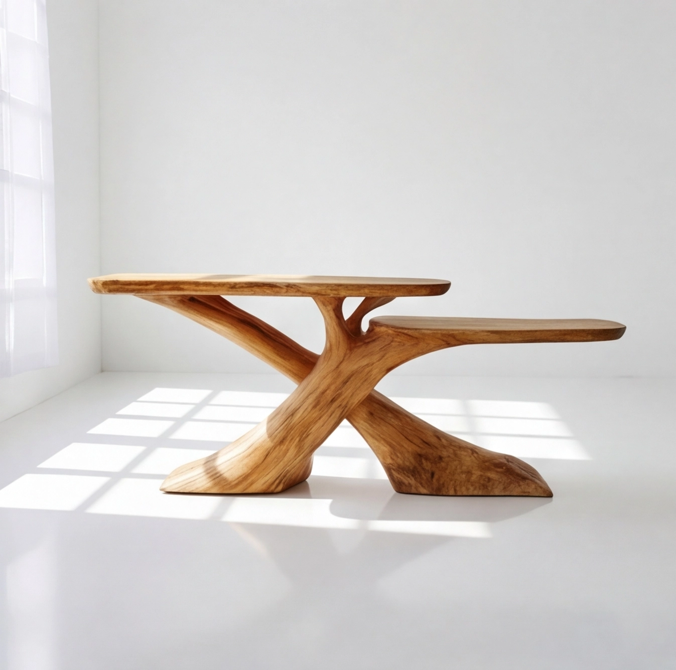 Modern 2-Tier Wood Console Table