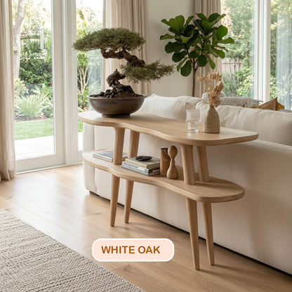 Mid Century Modern Wood Console Table