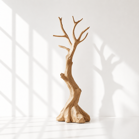 Freestanding Solid Wood Tree Coat Rack