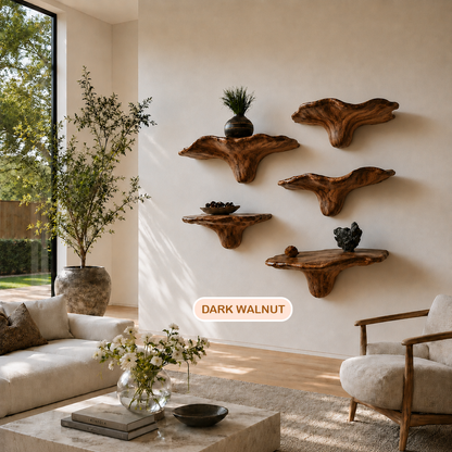 Organic Wood Mushroom Floating Shelf