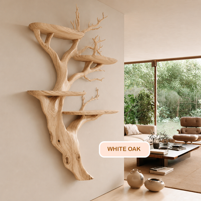 Handmade Wall Mounted Tree Branch Bookcase