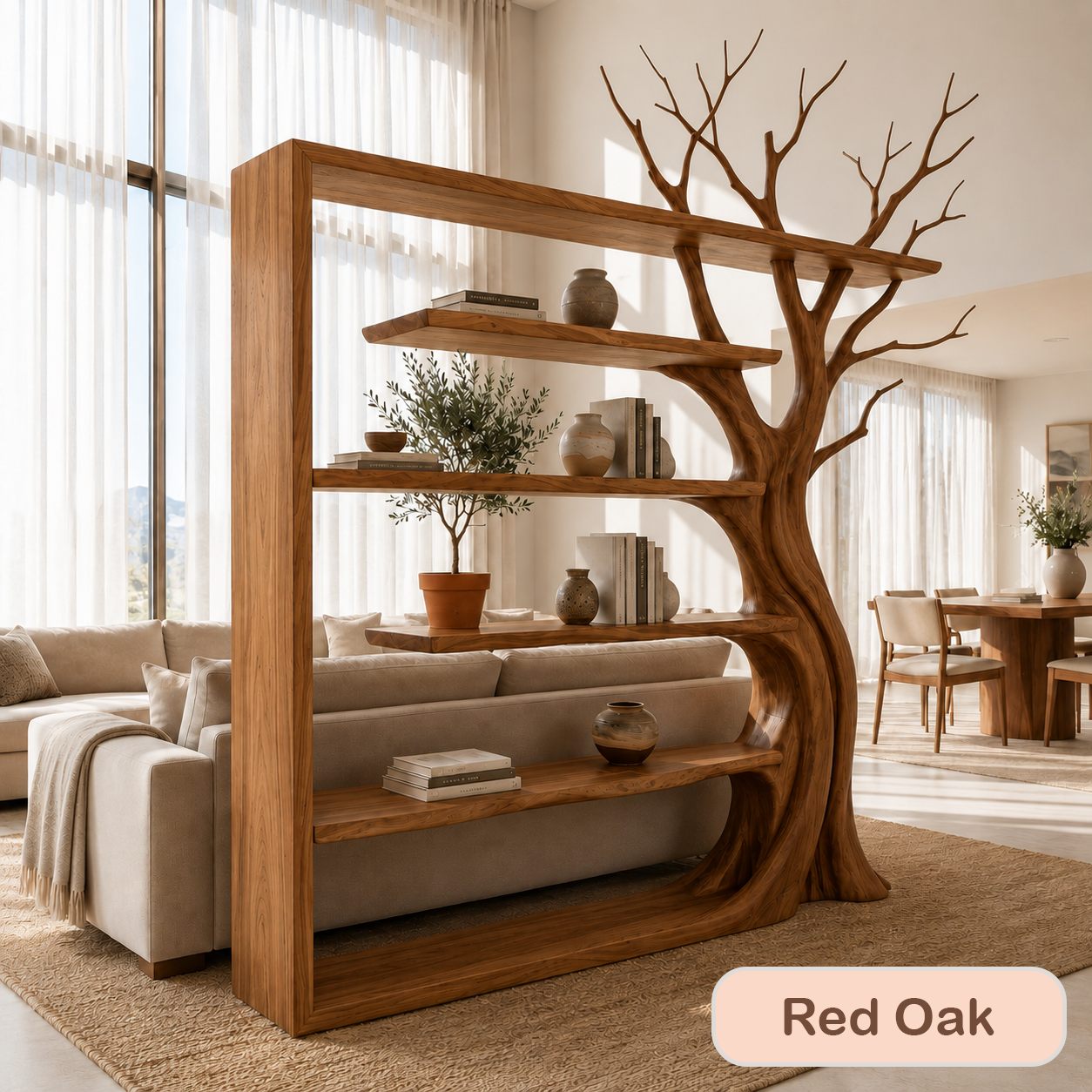 Solid Wood Open Bookcase Room Divider