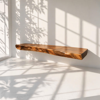 Live Edge Solid Wood Floating Bathroom Vanity