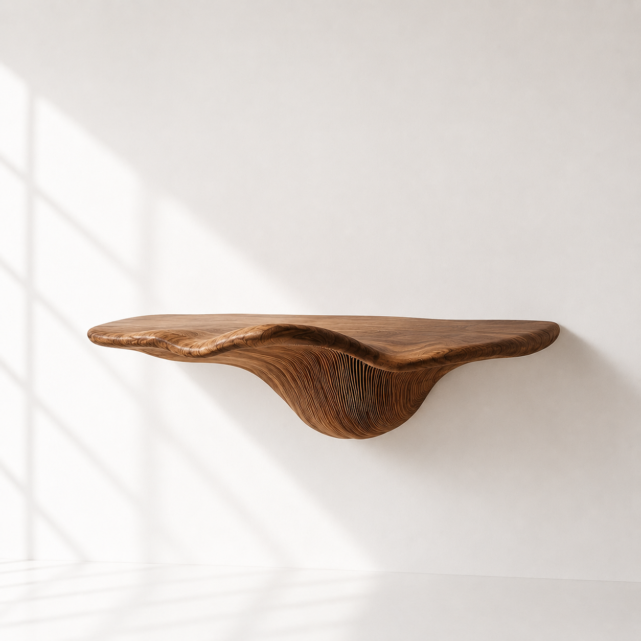 Organic Modern Wood Mushroom Floating Shelf