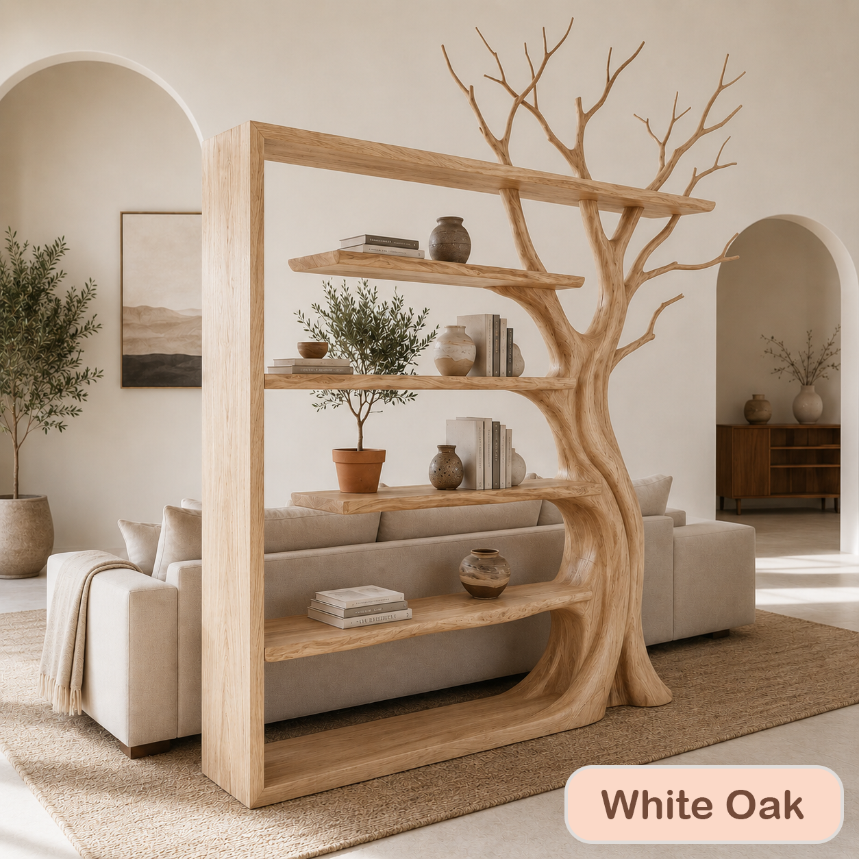 Solid Wood Open Bookcase Room Divider