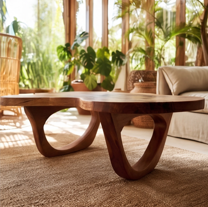 Solid Wood Organic Freeform Coffee Table