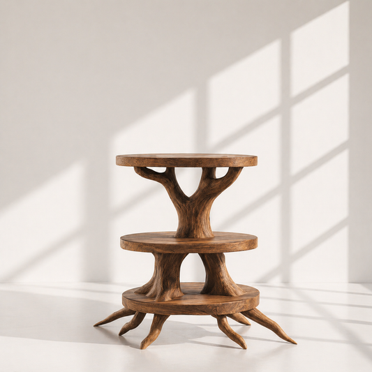 Mid-Century Round Vinyl Record Player Stand