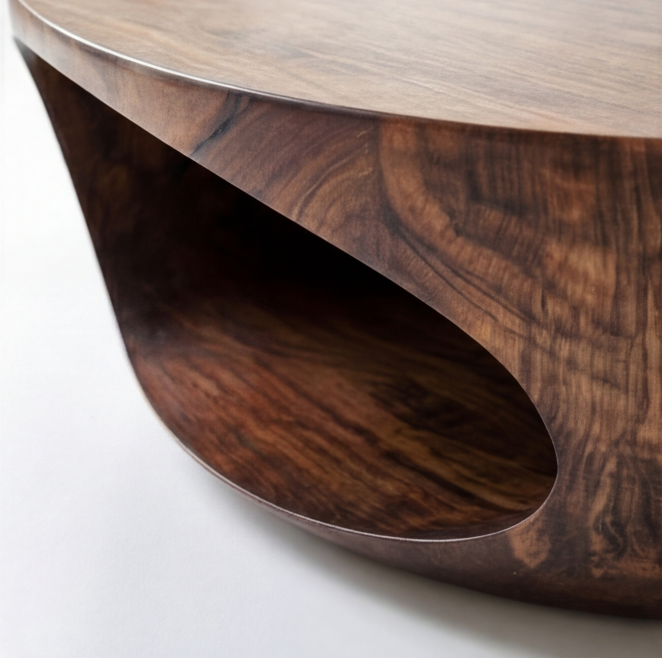 Organic Minimalist Sculptural Wood Coffee Table