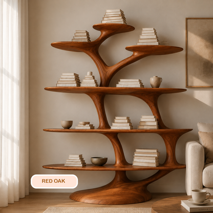 Timber Freestanding Tree Shaped Bookshelf
