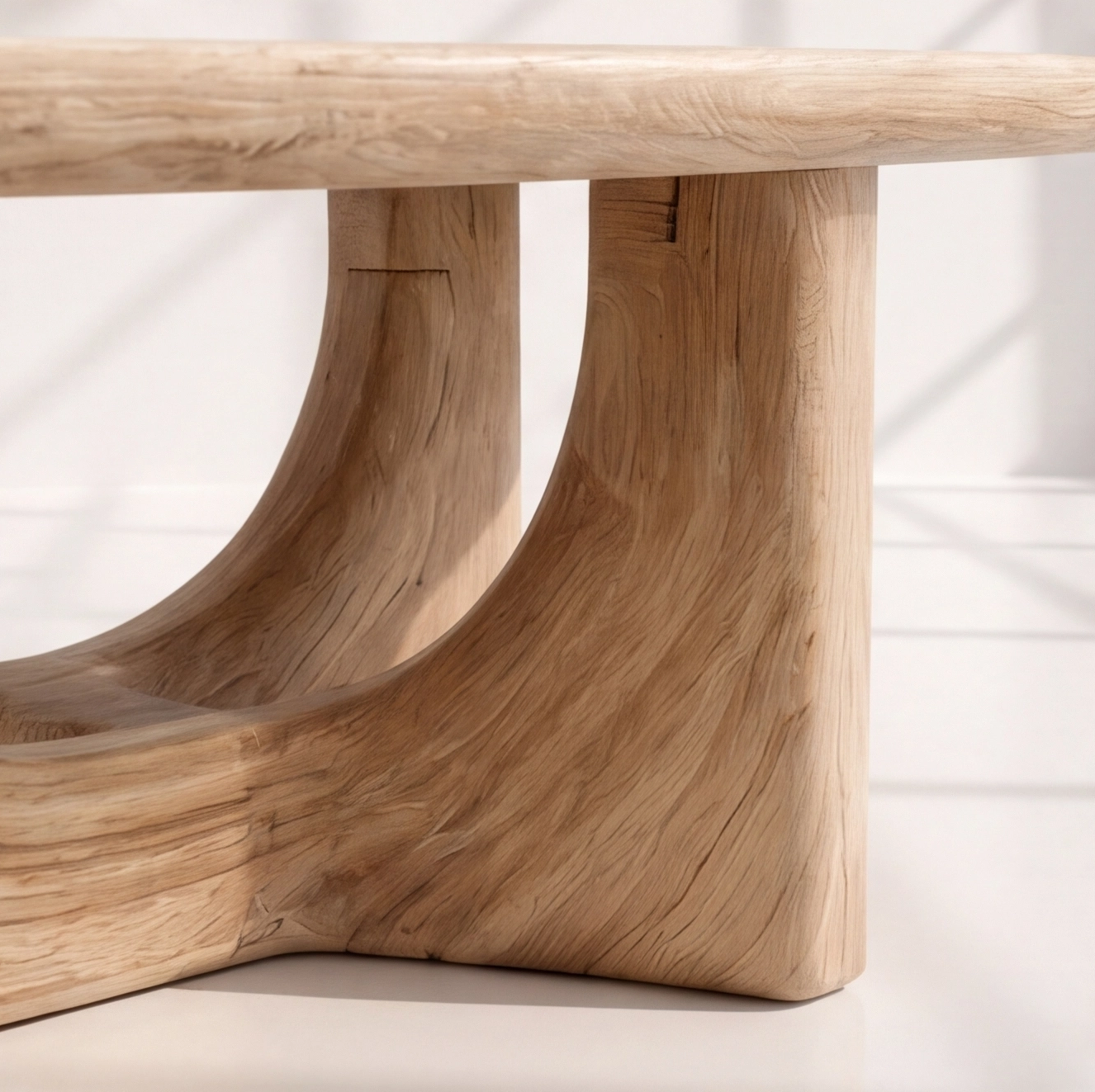Modern Solid Wood Oval Coffee Table