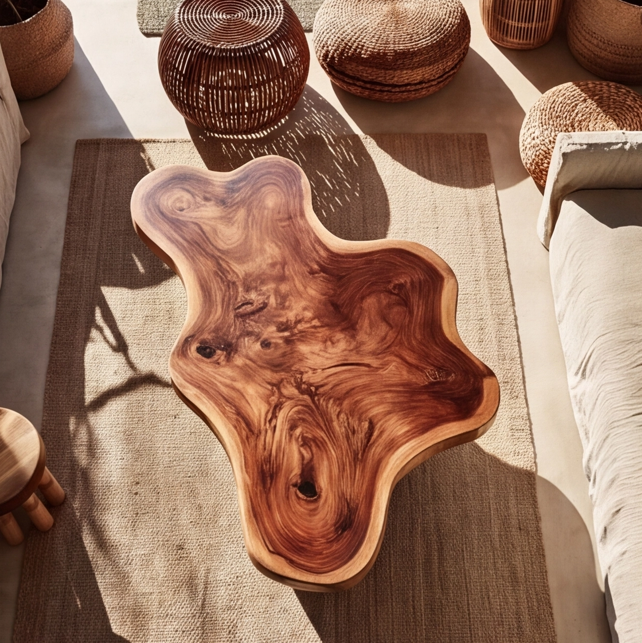 Rustic Modern Live Edge Coffee Table