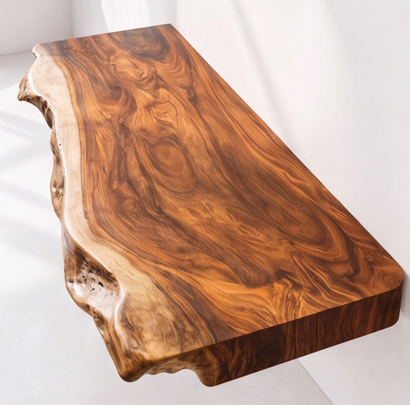Floating Live Edge Wood Bathroom Vanity