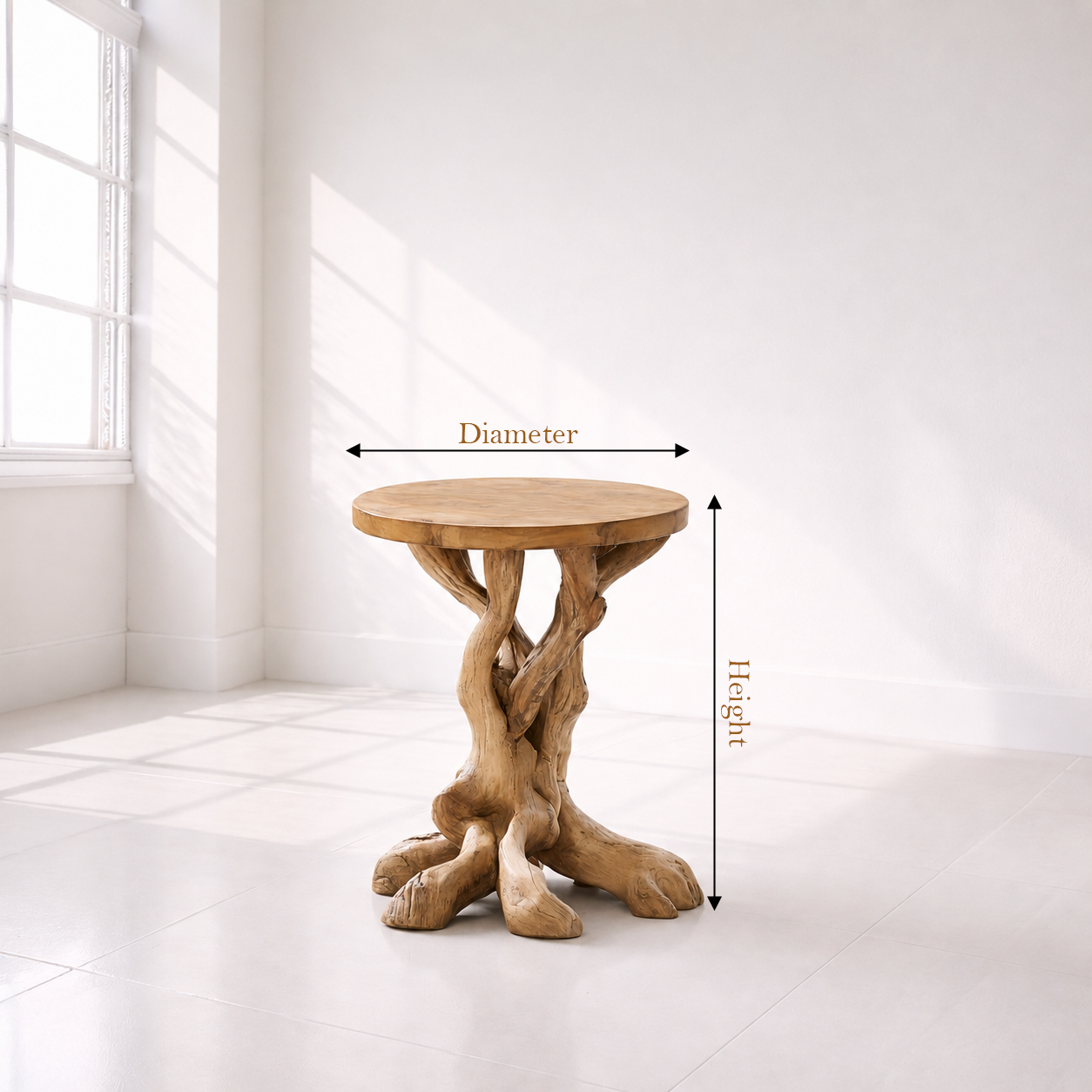 Modern Rustic Tree Root Side Table