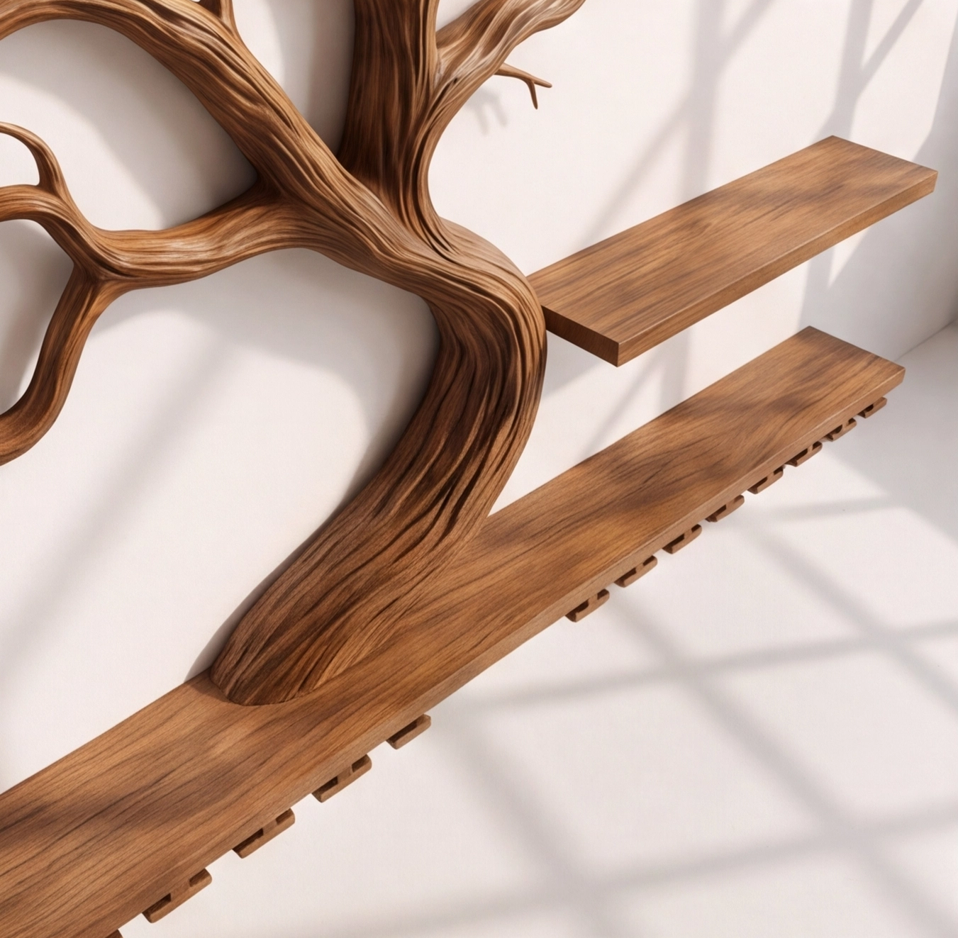 Wall Mounted Solid Wood Tree Wine Rack